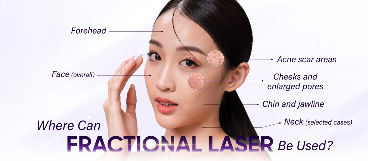 Fractional Laser treatment areas
