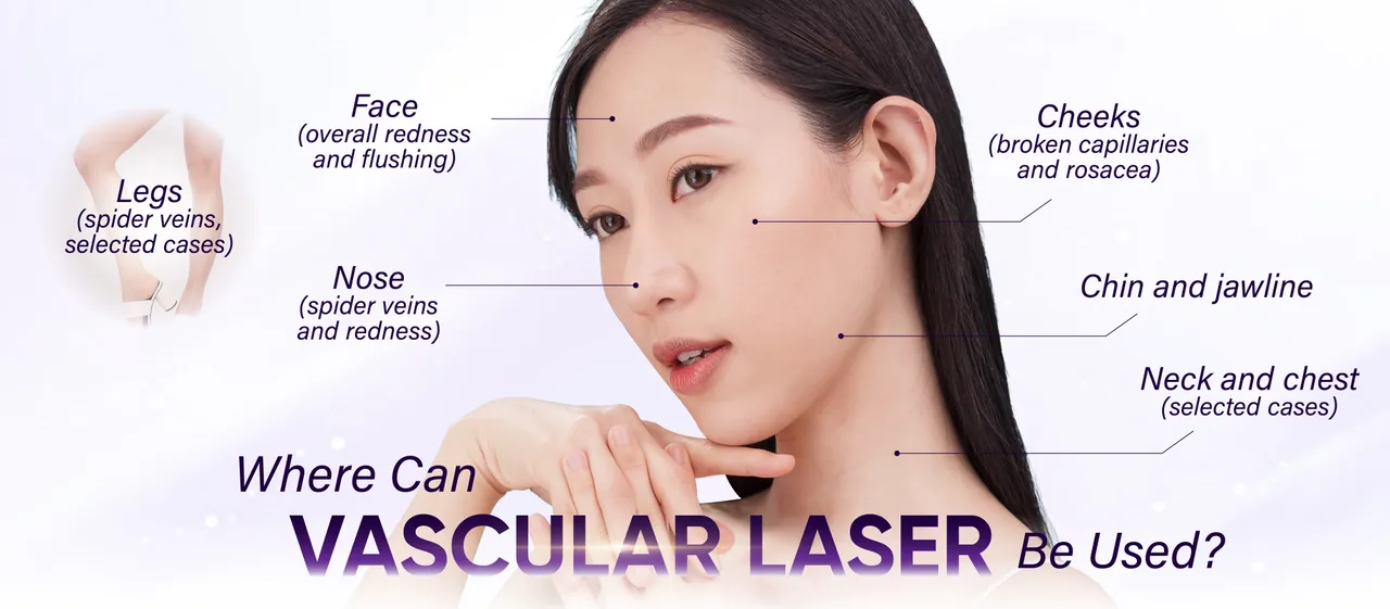 Vascular Laser treatment areas