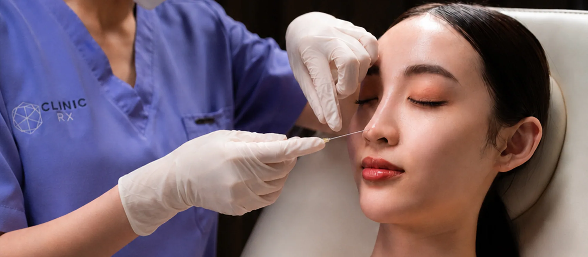 Nose Thread Lift treatment in progress