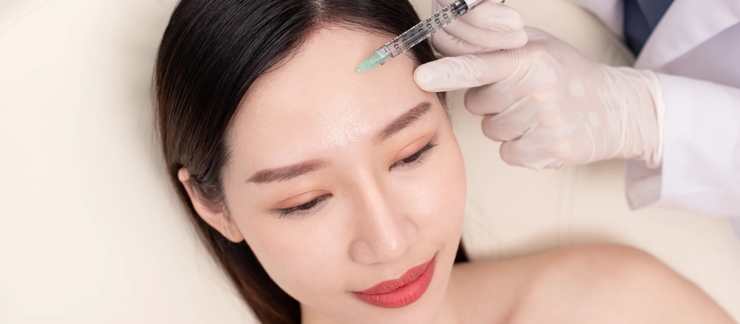 Sculptra treatment in progress