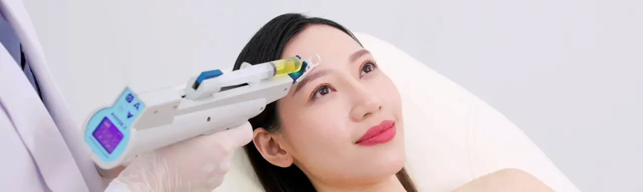 A close view of a personalised facial treatment in progress